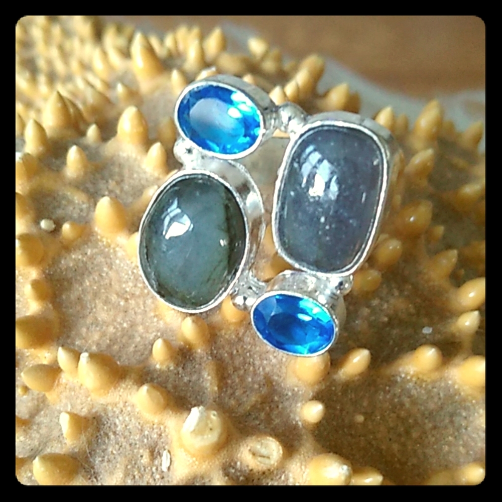 💠 Natural Stone Ring Sz 7.5